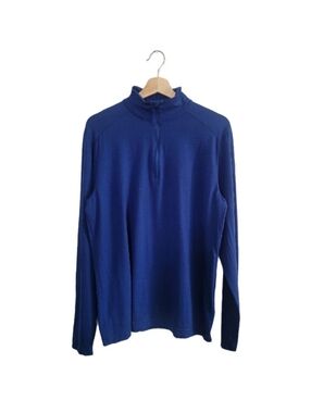 UNITED Colors Of Benetton 100% Merino Wool Quarter Zip Sweater Mens Size M Blue